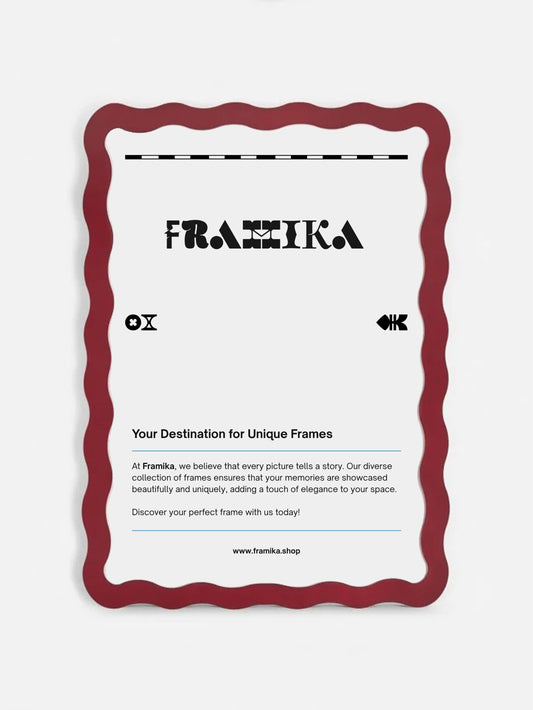 Wavy Frame - Dark Red